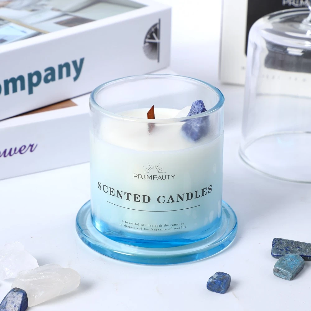 Wood Wick Scentd Candles with Crystals Inside 5 Wood Wick Scentd Candles with Crystals Inside 5