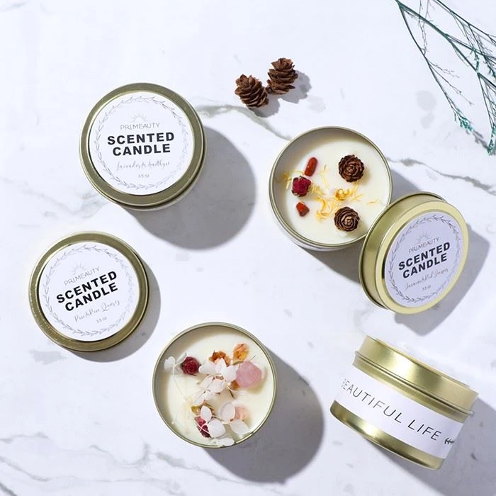 Scented Candle With Dried Flowers
