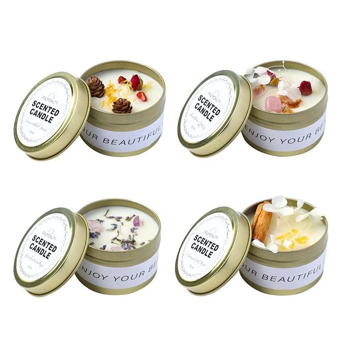 Scented Candle With Dried Flowers
