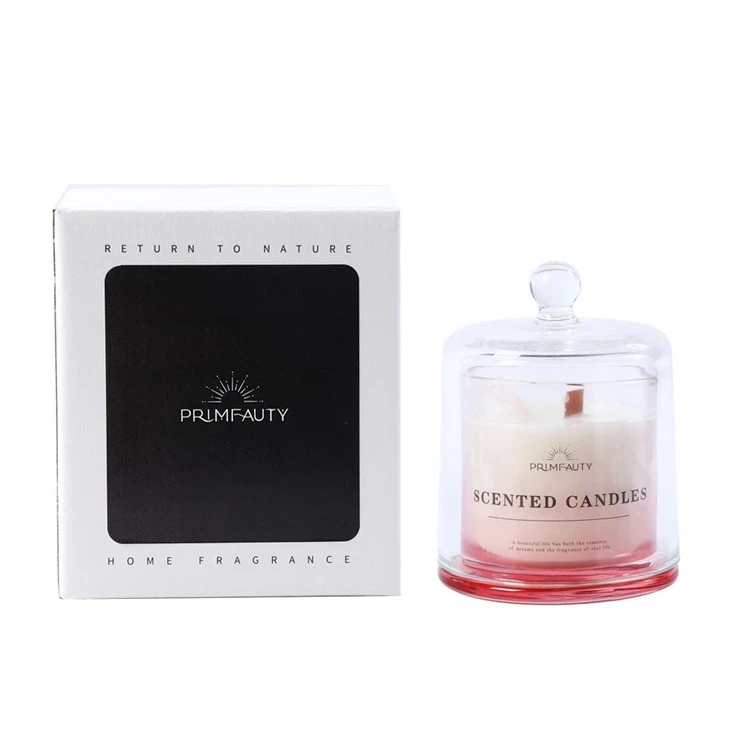 Wood Wick Scentd Candles With Crystals Inside
